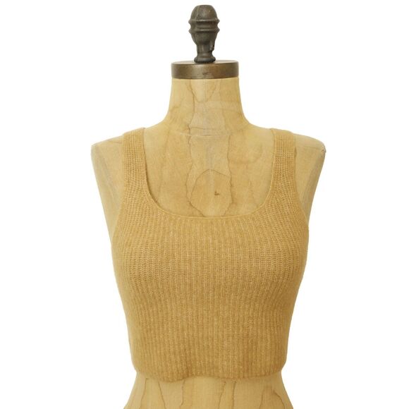 EVERLANE The Cozy Stretch Tank Wool Blend Size S Camel Brown NWT B15 - Picture 2 of 6